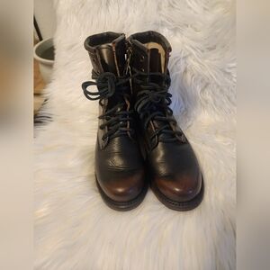 freebird Manchester Dark Brown Leather Combat Boots